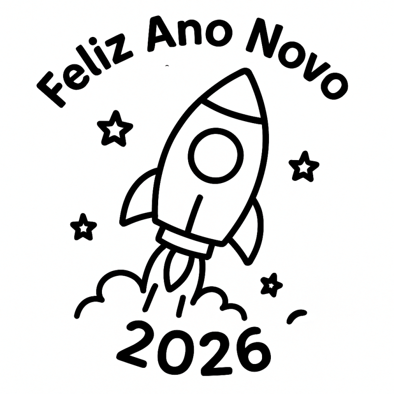 Desenho de Feliz Ano Novo 2026 para imprimir