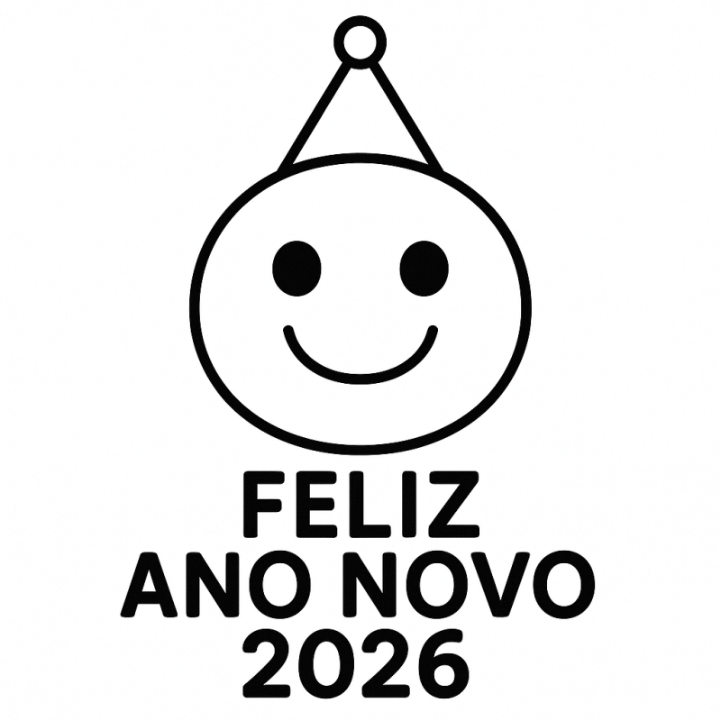 Desenho de Feliz Ano Novo 2026 para imprimir