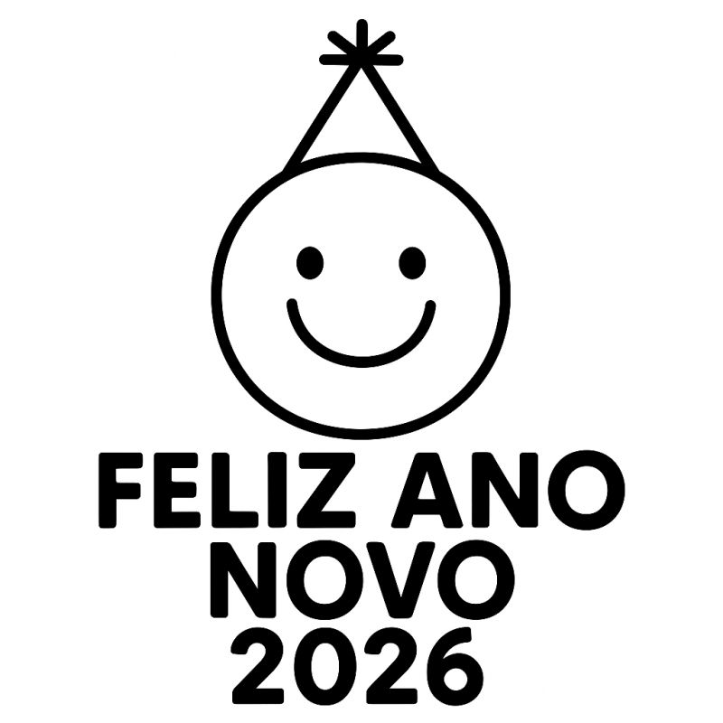 Desenho de Feliz Ano Novo 2026 para imprimir