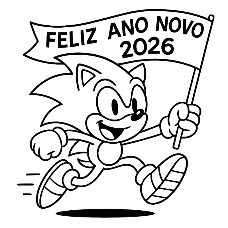 Desenho de Feliz Ano Novo 2026 para imprimir