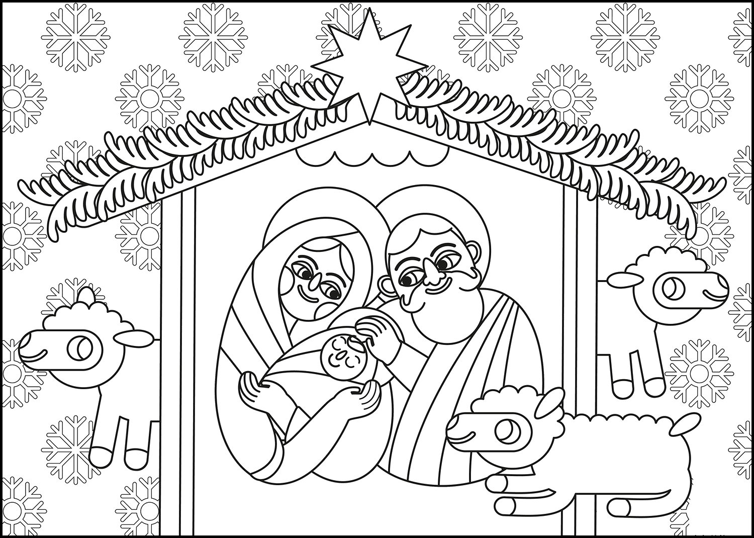 Desenho de Presépio para imprimir