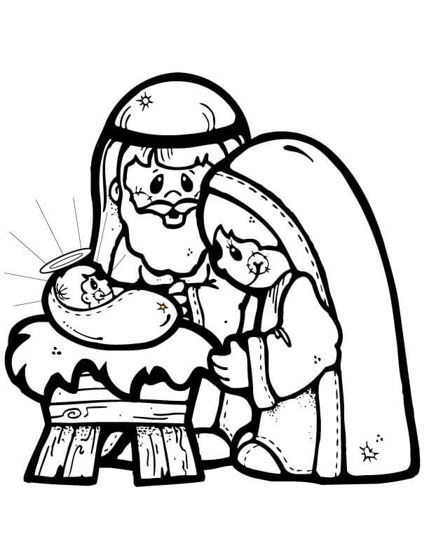 Desenho de Presépio para imprimir