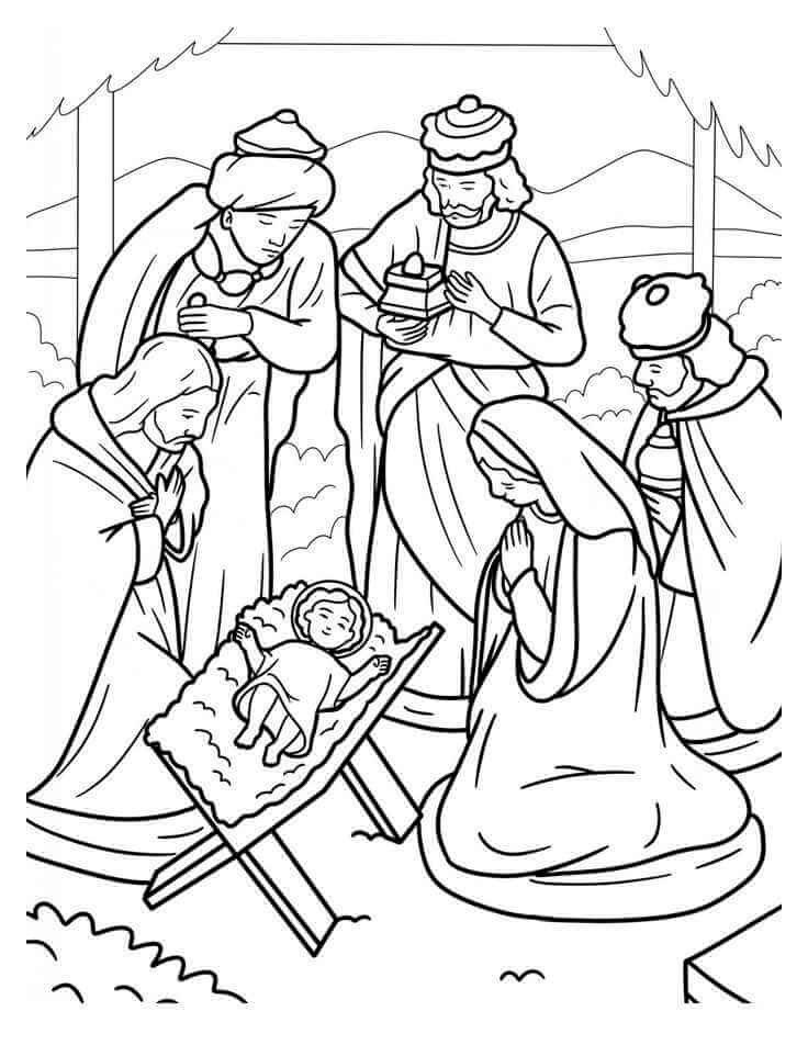 Desenho de Presépio para imprimir