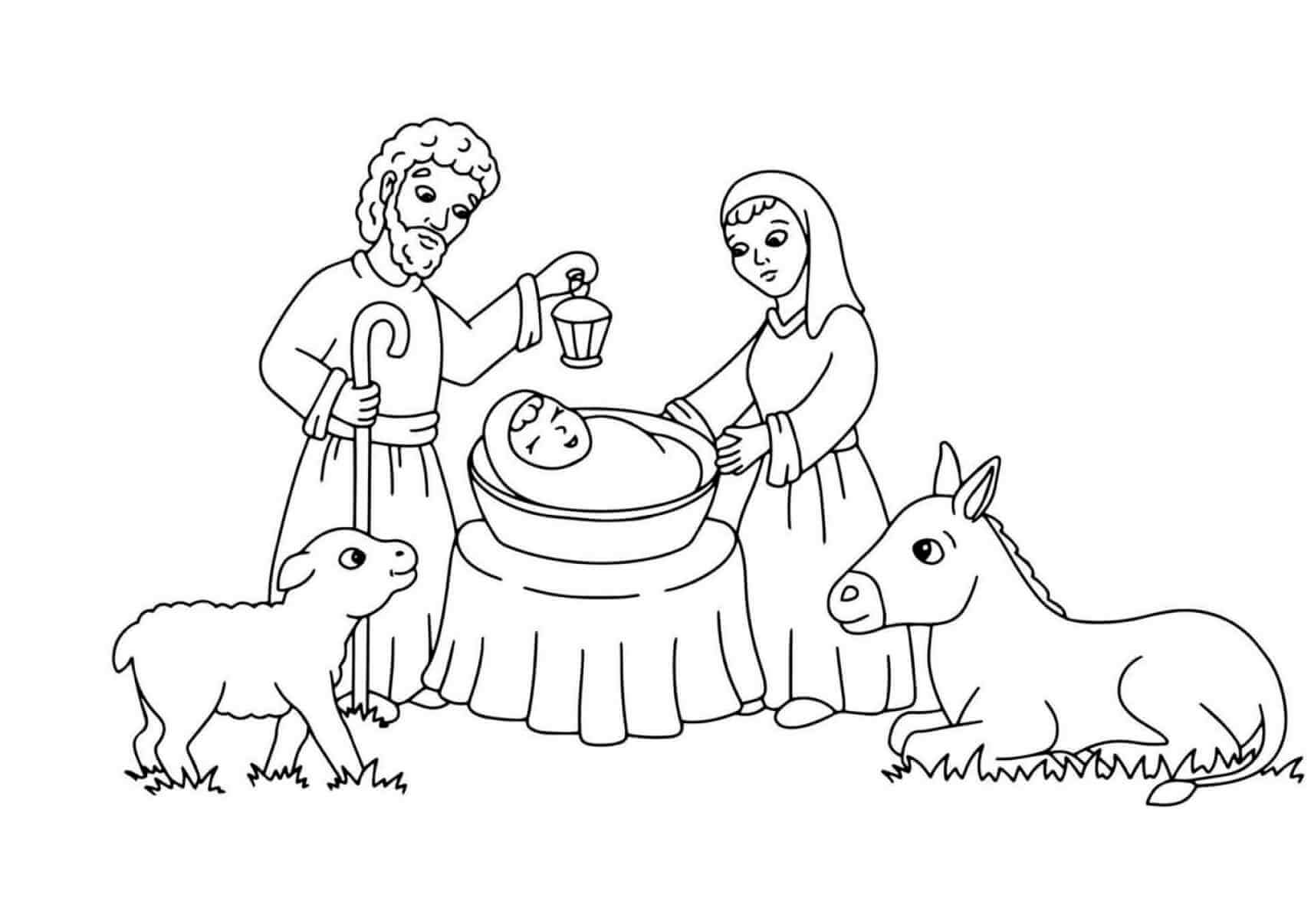 Desenho de Presépio para imprimir
