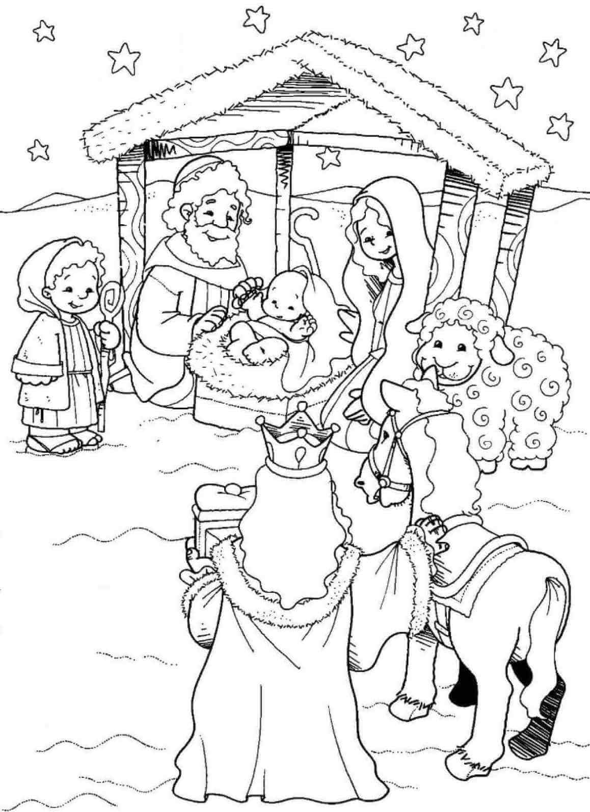 Desenho de Presépio para imprimir