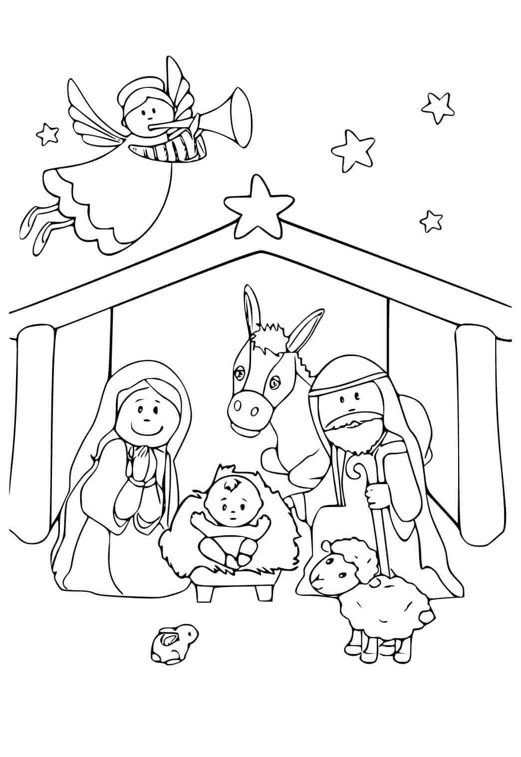 Desenho de Presépio para imprimir