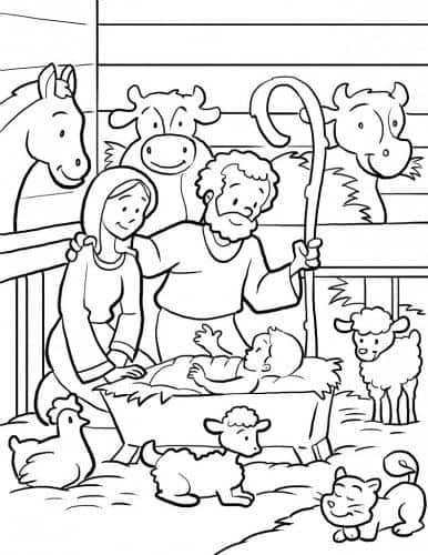 Desenho de Presépio para imprimir