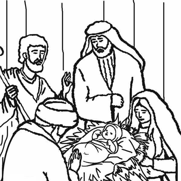 Desenho de Presépio para imprimir