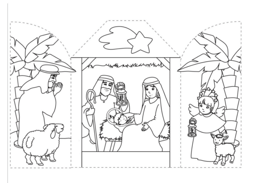 Desenho de Presépio para imprimir