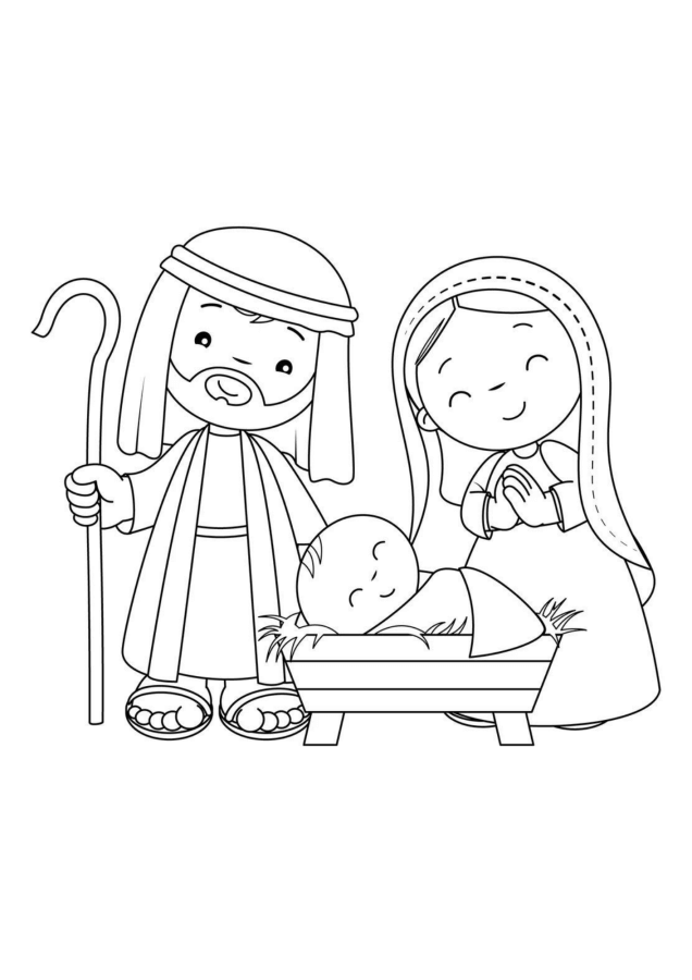 Desenho de Presépio para imprimir