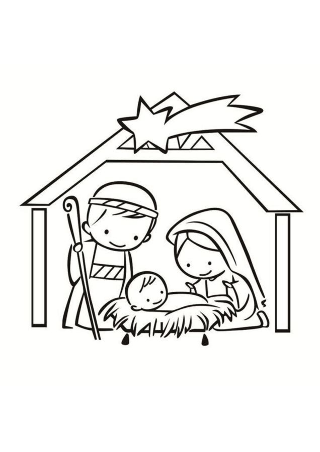 Desenho de Presépio para imprimir