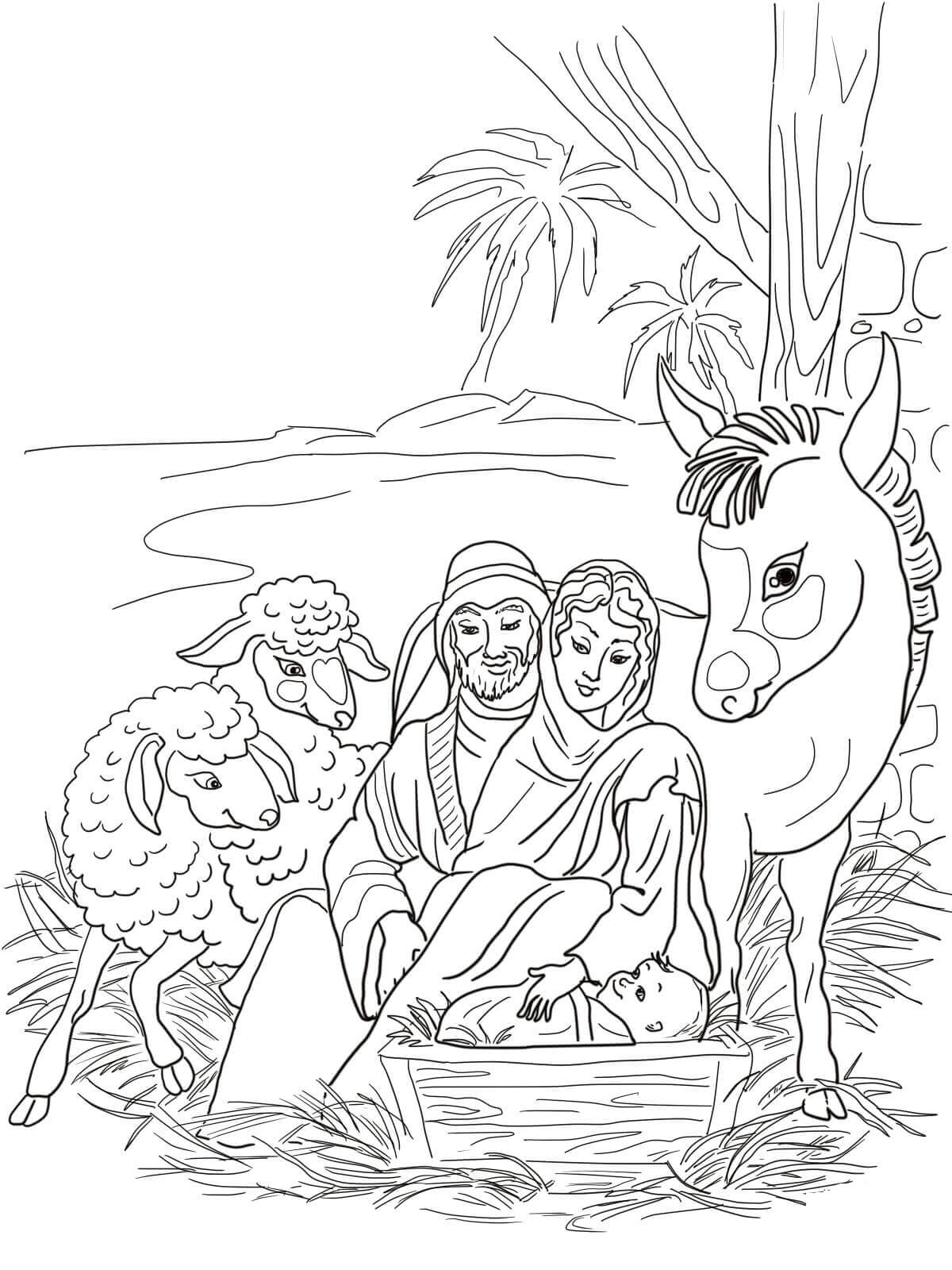 Desenho de Presépio para imprimir