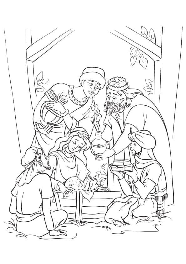Desenho de Presépio para imprimir