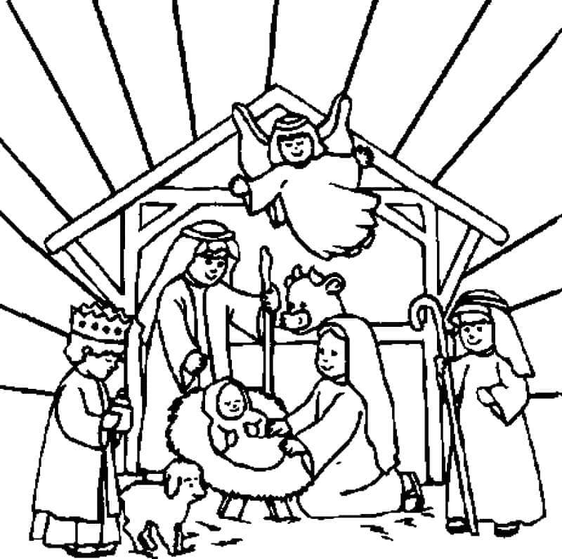 Desenho de Presépio para imprimir