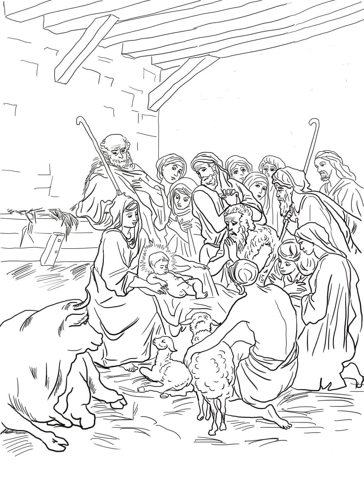 Desenho de Presépio para imprimir