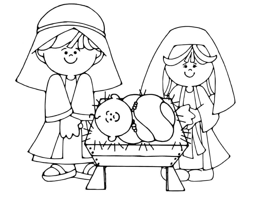 Desenho de Presépio para imprimir