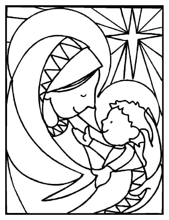 Desenho de Presépio para imprimir