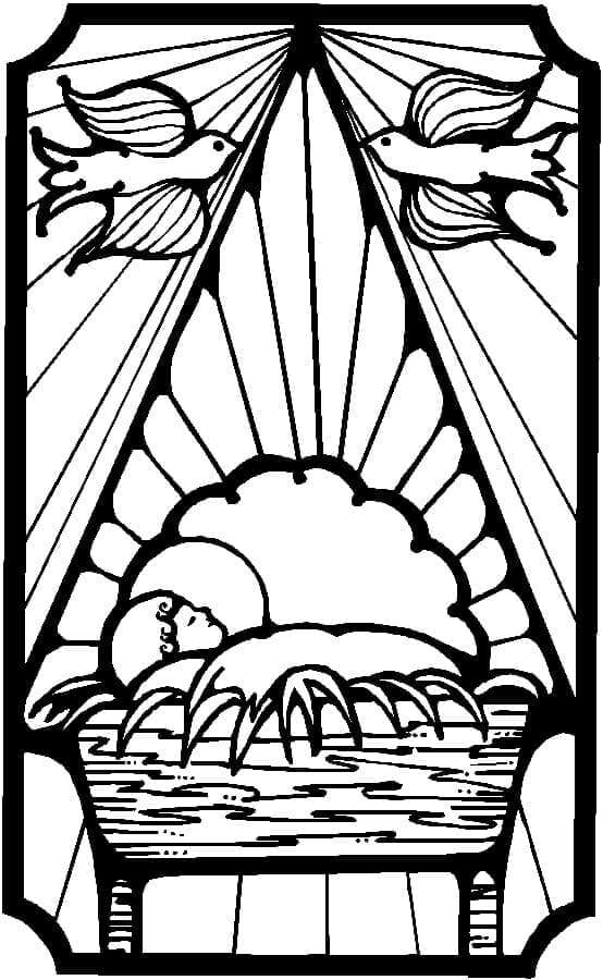 Desenho de Presépio para imprimir