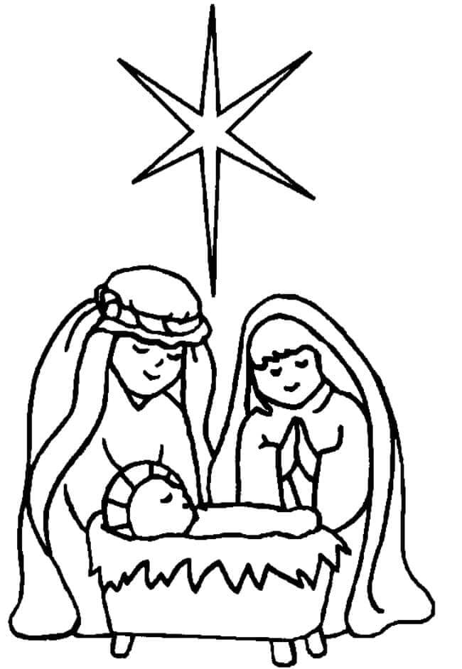 Desenho de Presépio para imprimir