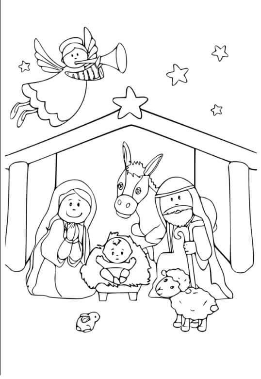 Desenho de Presépio para imprimir