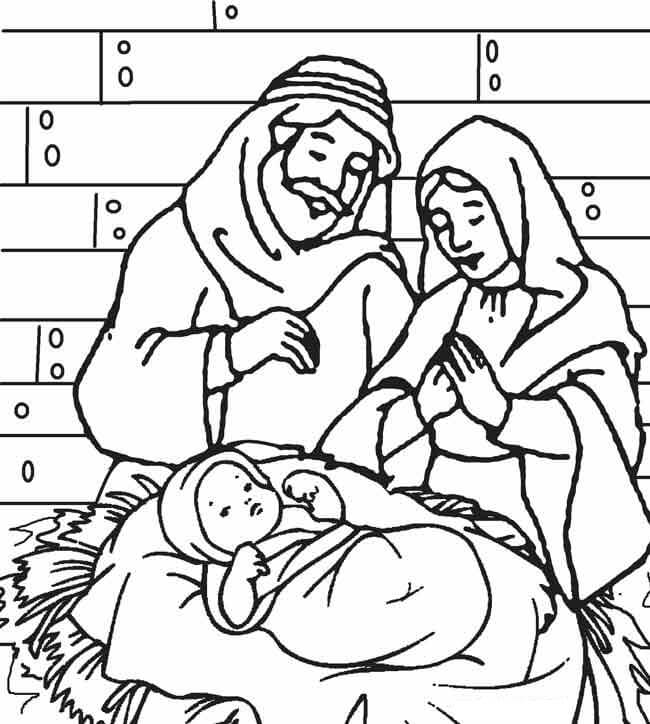 Desenho de Presépio para imprimir