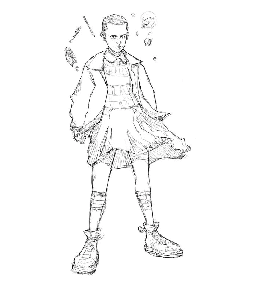 Desenho de Stranger Things para imprimir