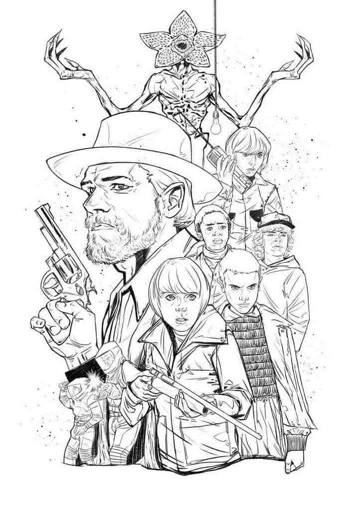 Desenho de Stranger Things para imprimir