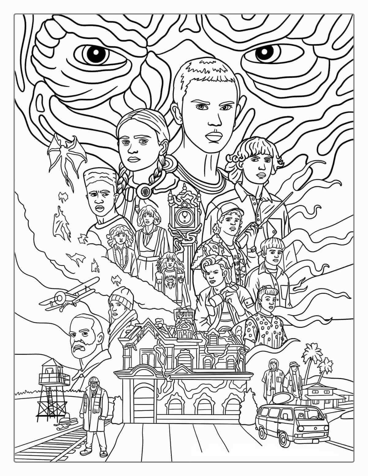 Desenho de Stranger Things para imprimir
