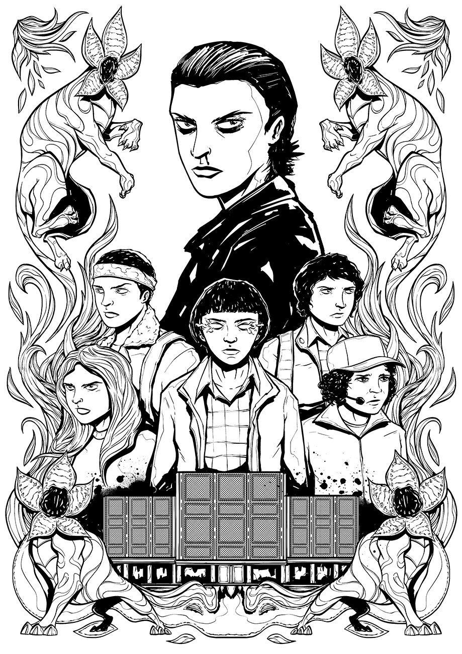 Desenho de Stranger Things para imprimir