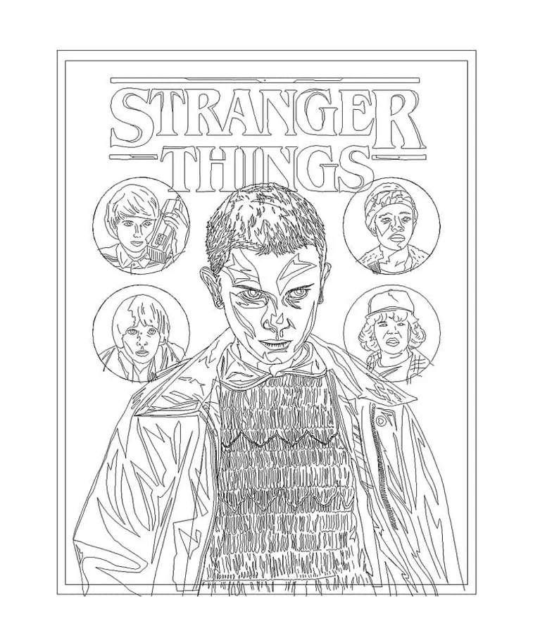 Desenho de Stranger Things para imprimir