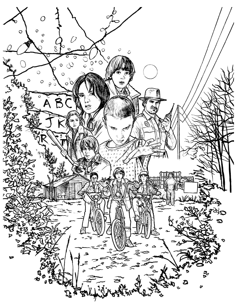 Desenho de Stranger Things para imprimir