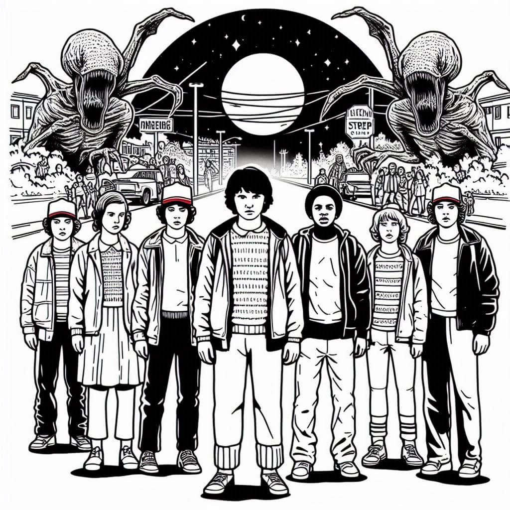 Desenho de Stranger Things para imprimir
