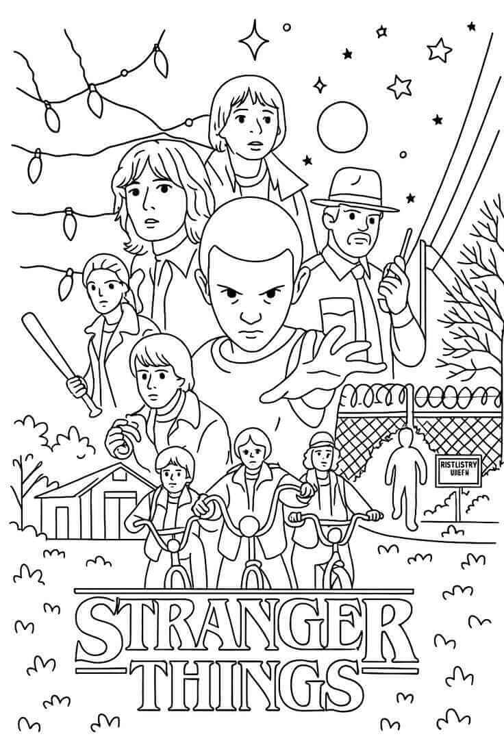 Desenho de Stranger Things para imprimir