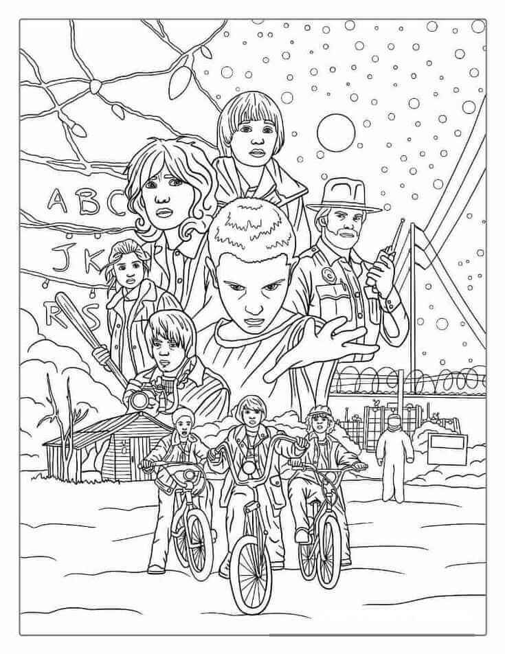 Desenho de Stranger Things para imprimir