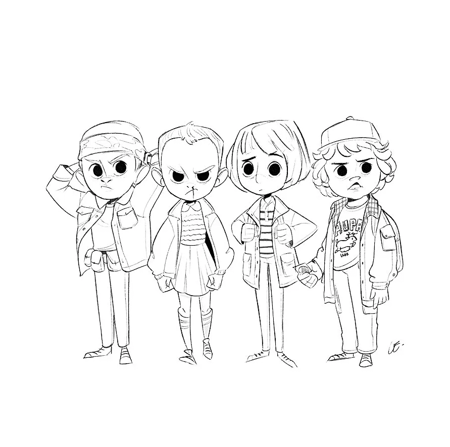 Desenho de Stranger Things para imprimir