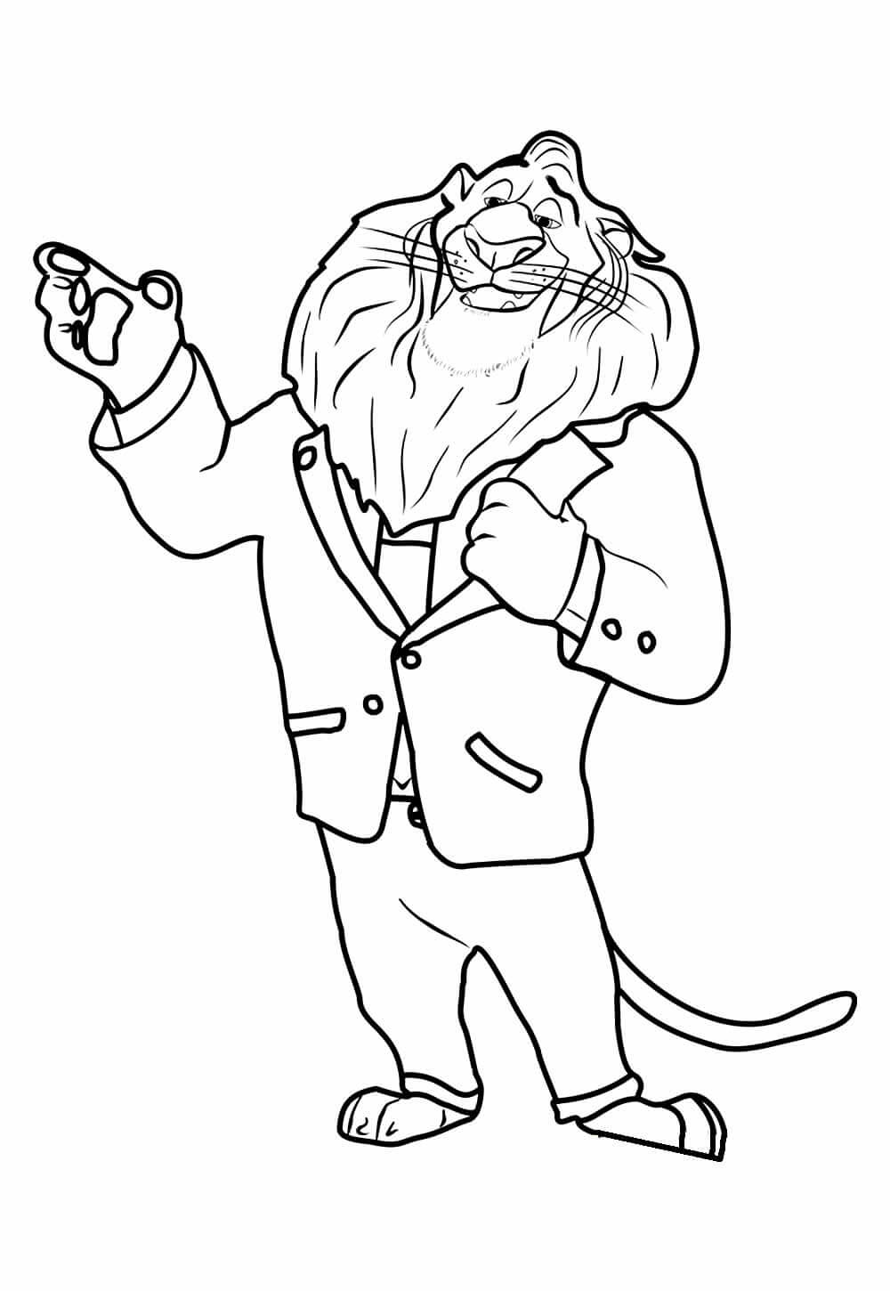 Desenho de Zootopia para imprimir