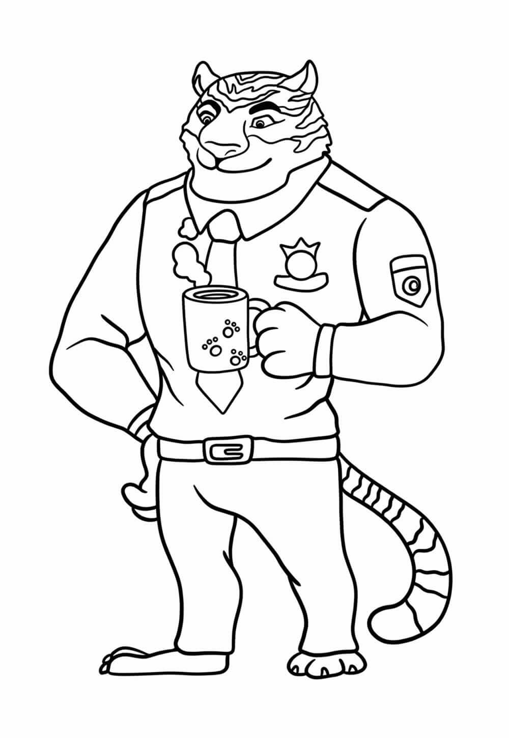 Desenho de Zootopia para imprimir