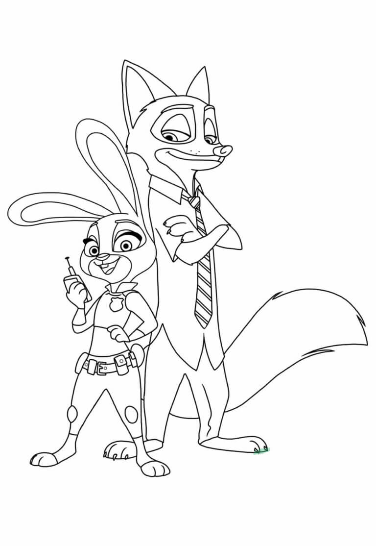 Desenho de Zootopia para imprimir