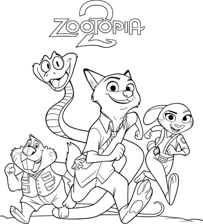 Desenho de Zootopia para imprimir