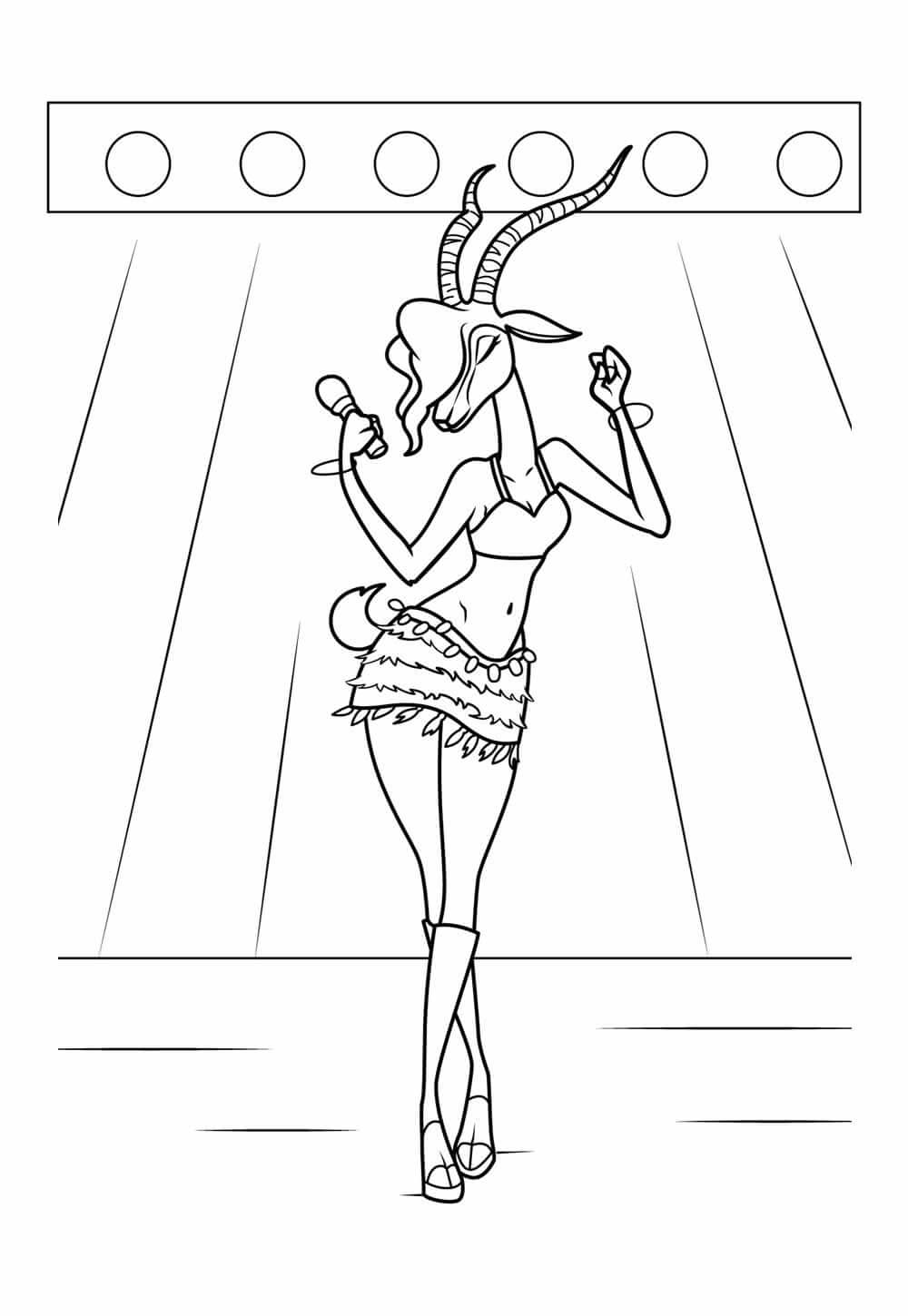 Desenho de Zootopia para imprimir