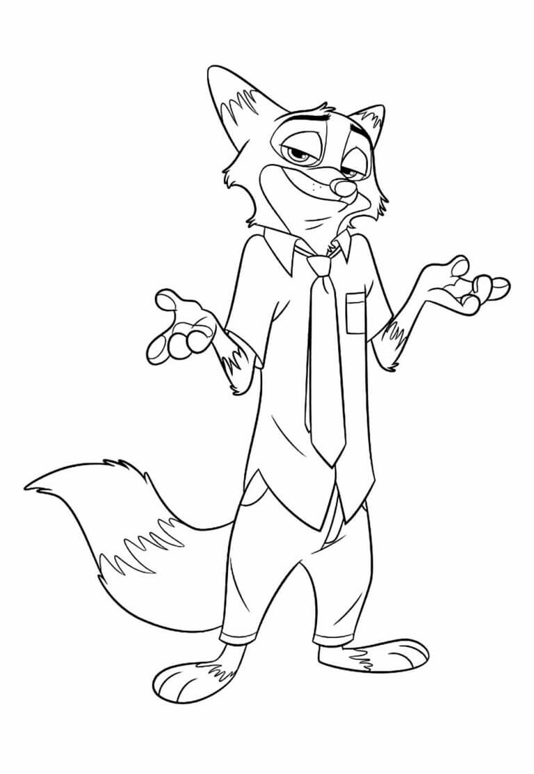 Desenho de Zootopia para imprimir