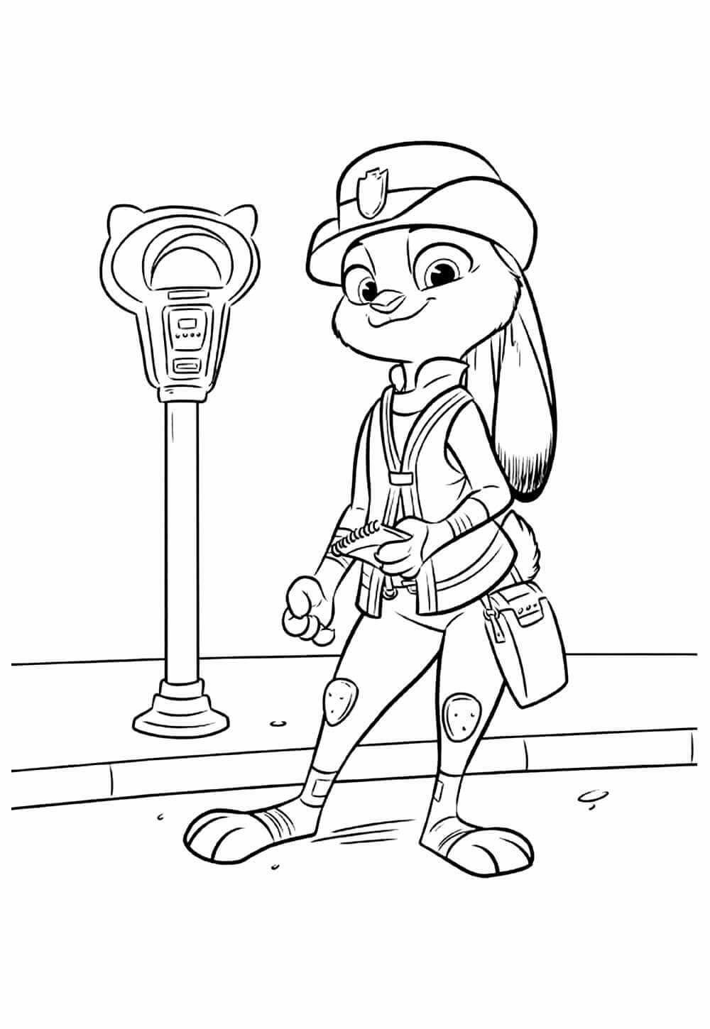Desenho de Zootopia para imprimir