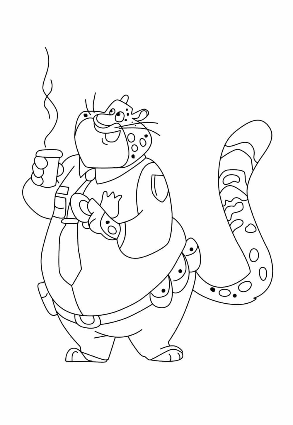 Desenho de Zootopia para imprimir