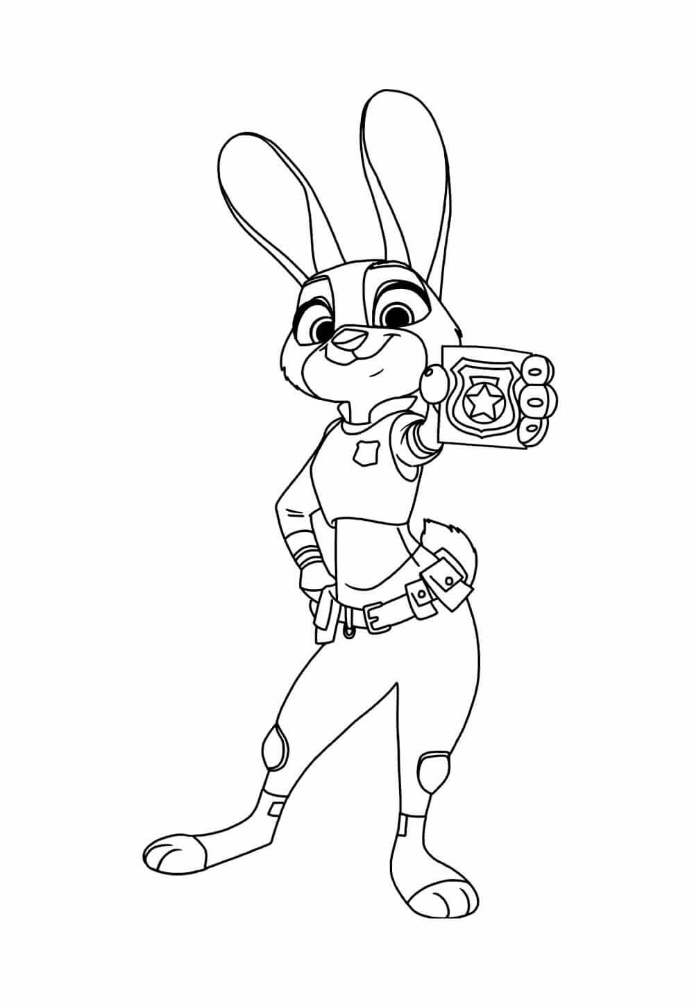 Desenho de Zootopia para imprimir