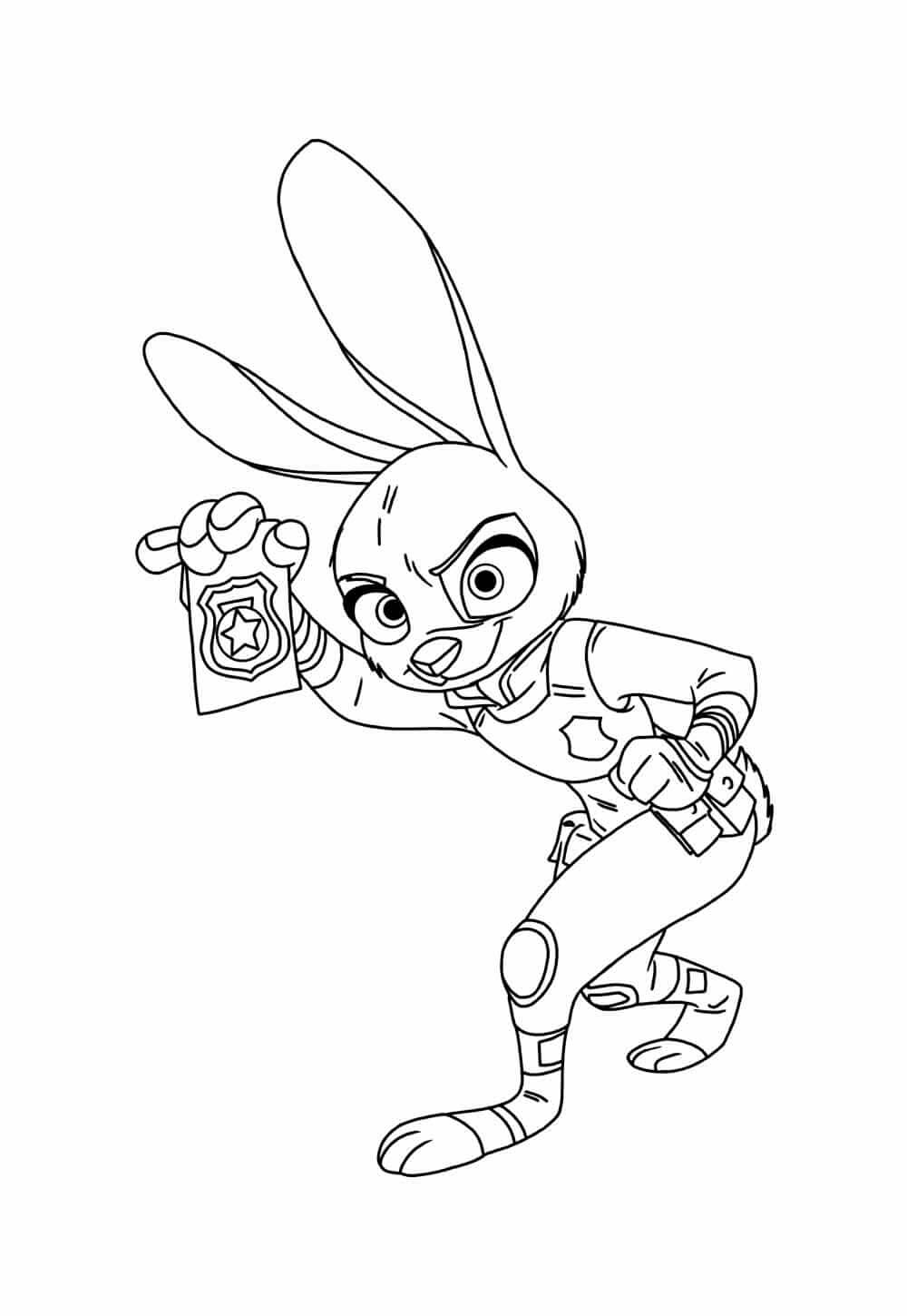 Desenho de Zootopia para imprimir