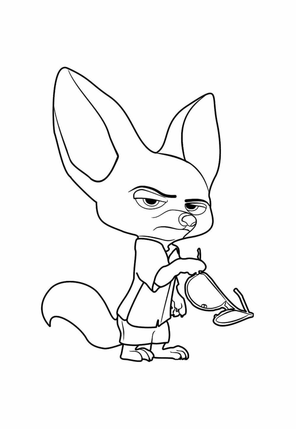 Desenho de Zootopia para imprimir