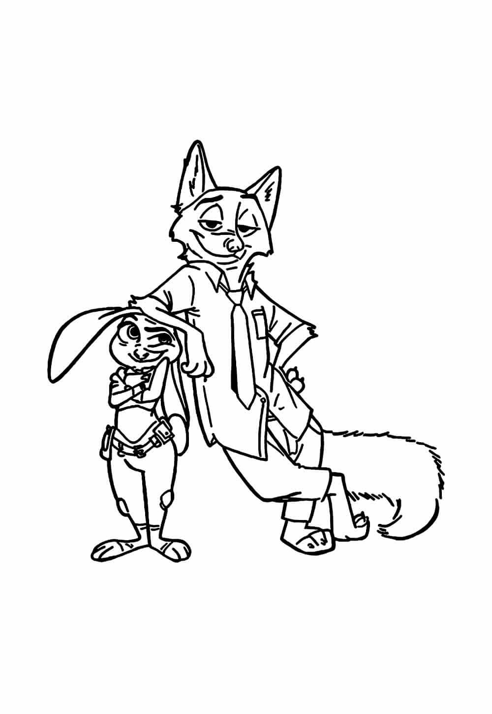 Desenho de Zootopia para imprimir