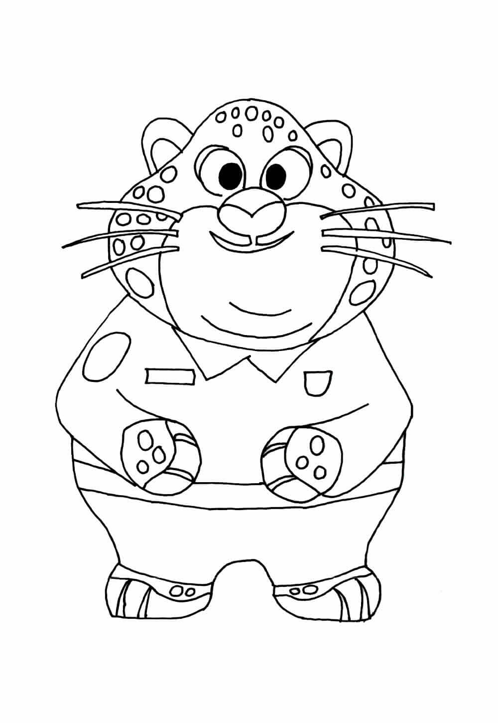 Desenho de Zootopia para imprimir