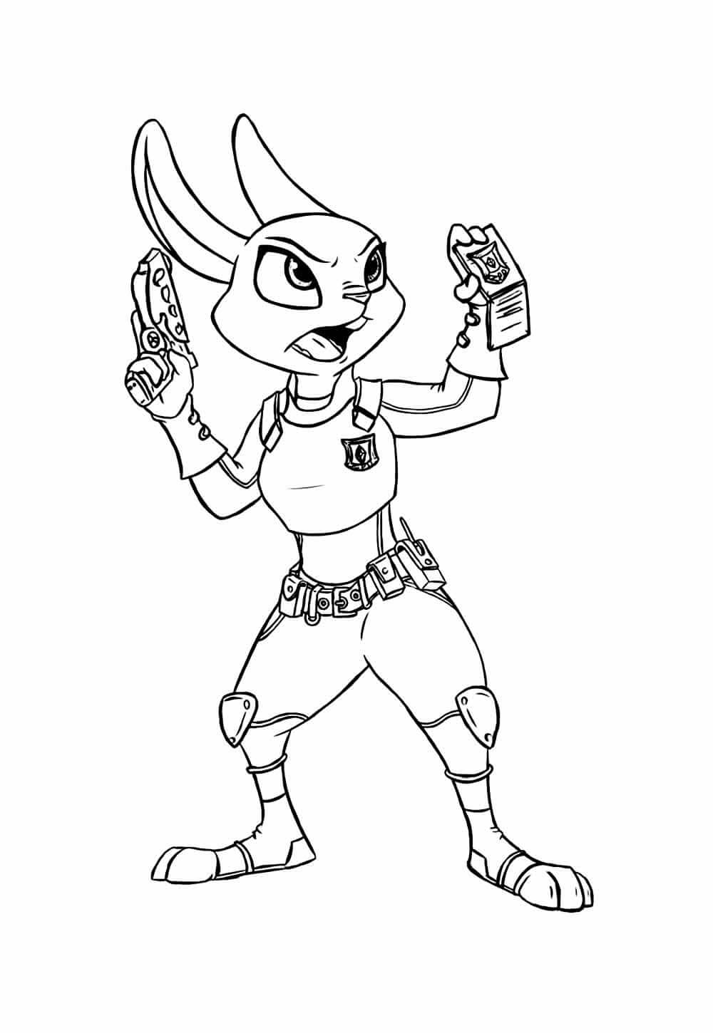Desenho de Zootopia para imprimir