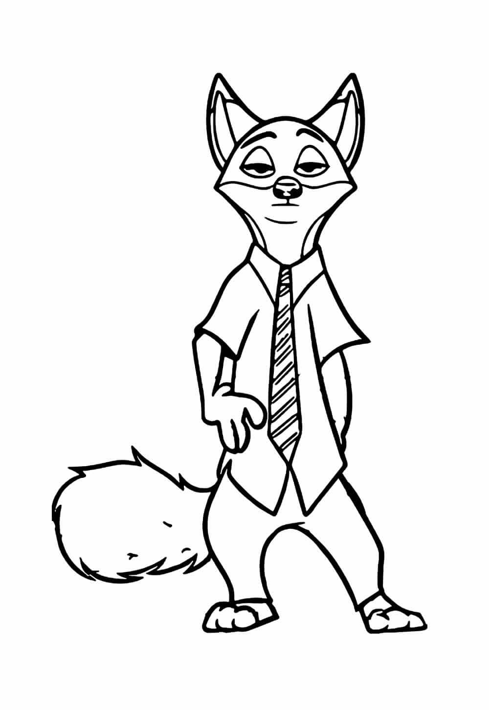 Desenho de Zootopia para imprimir